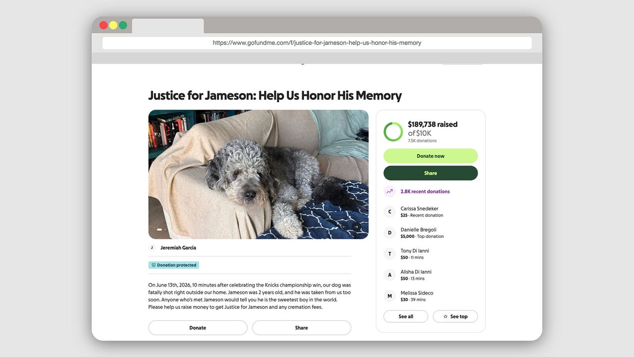 GoFundMe confirms campaign for dog fatally shot by LAPD is authentic as fundraising nears $190,000 mark